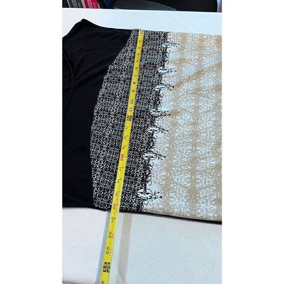 Calvin Klein Women's Sleeveless Top Shirt Patterned Stretch Black White Large - Picture 6 of 10